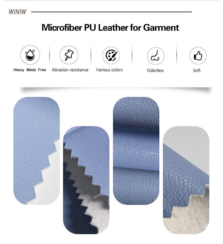 MaterialWaterproof Faux LeathermanMicrofiber PU Leather Brand Name WINIW Company Factory Wholesale Vegan Leather ManufacturersWidth 54