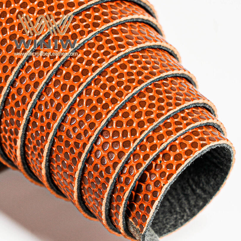 1.6mm Thin And Elastic Microfiber PU Leather Fabric Sheet For Making BasketBall factory