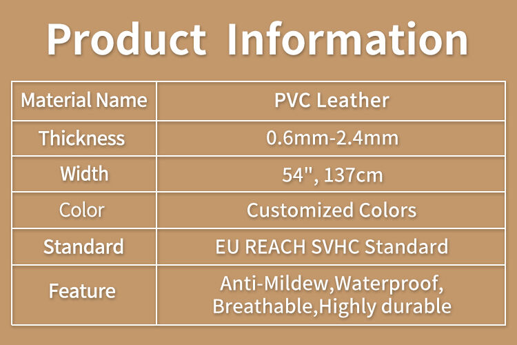 Perfect for a diverse range of applications, our PVC Leather is a versatile choice for factories and manufacturers looking to elevate their product offerings with an ethical and stylish finish 