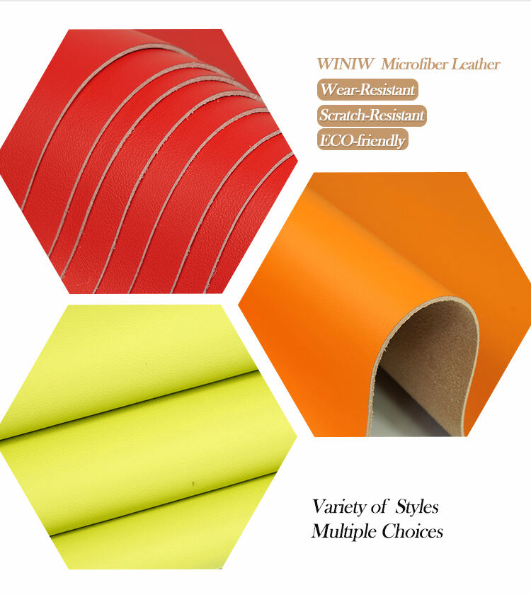 MaterialWaterproof Sofa Material WholesalerMicrofiber Leather Composition 55 Nylon + 45% Polyurethane Brand Name WINIW Company Factory Wholesale Nappa Leather ManufacturersThickness 0