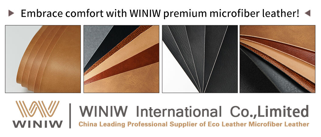 Material MicrofiberLeather Brand Name WINIW Company Factory Wholesale Leatherette Material ManufacturersWidth 54