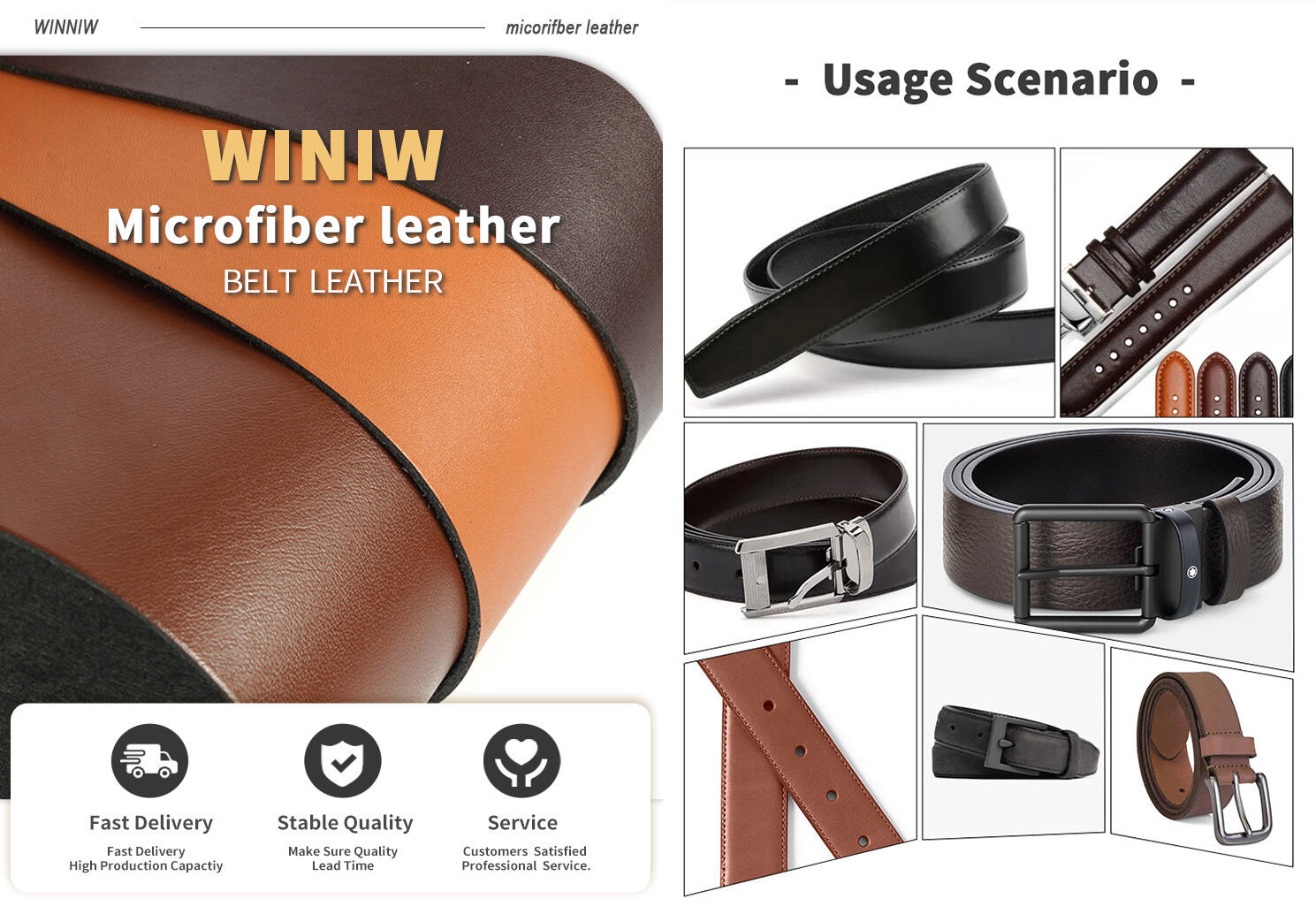 MaterialWaterproof Faux LeathermanMicrofiber Le ather Composition 55 Nylon + 45% Polyurethane Brand Name WINIW Company Factory Wholesale PVC Leather ManufacturersThickness 0