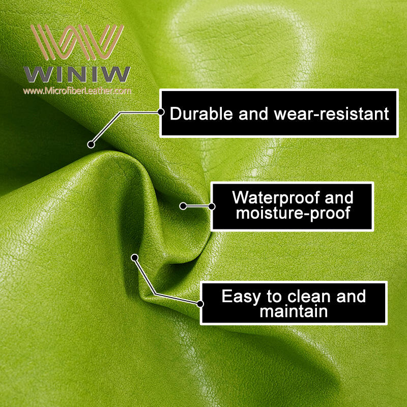 Material Microfibra PU Cuero Marca WINIW Empresa Fábrica Mayorista de Tejidos de Cuero FabricantesAncho 54