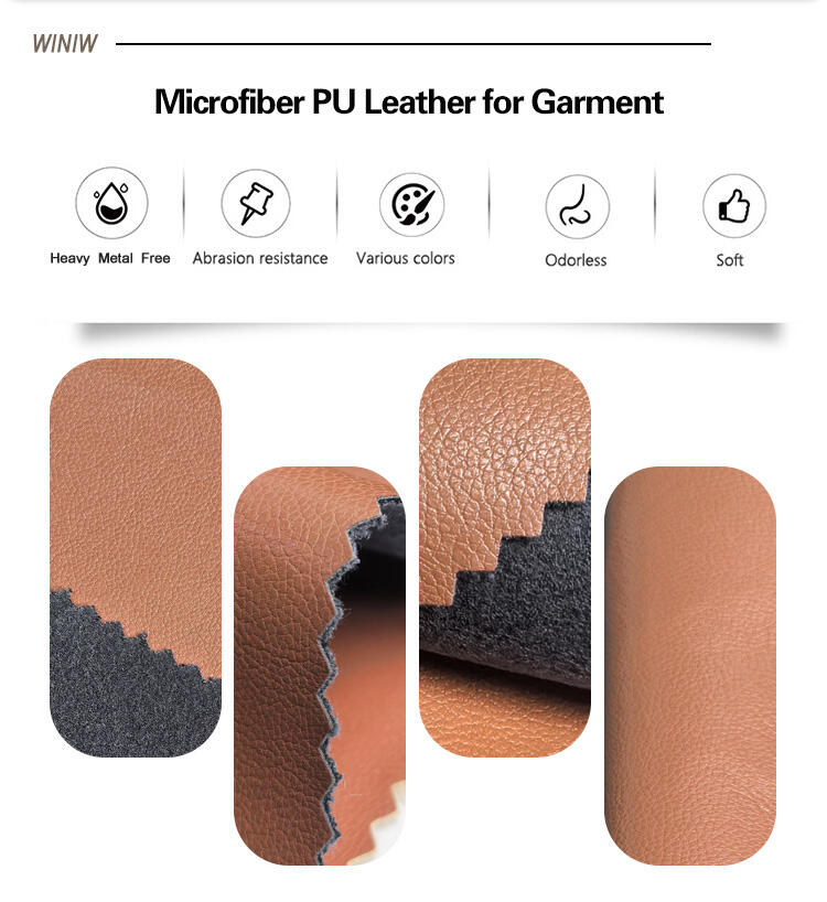 MaterialWaterproof Faux LeathermanMicrofiber PU Leather Brand Name WINIW Company Factory Wholesale Nappa Leather ManufacturersWidth 54