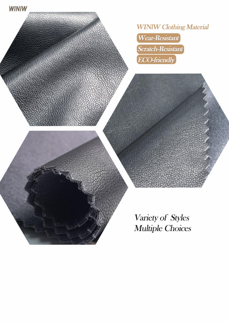 Matière Microfibre Cuir PU Marque WINIW Company Factory Wholesale Leather ManufacturersLargeur 54