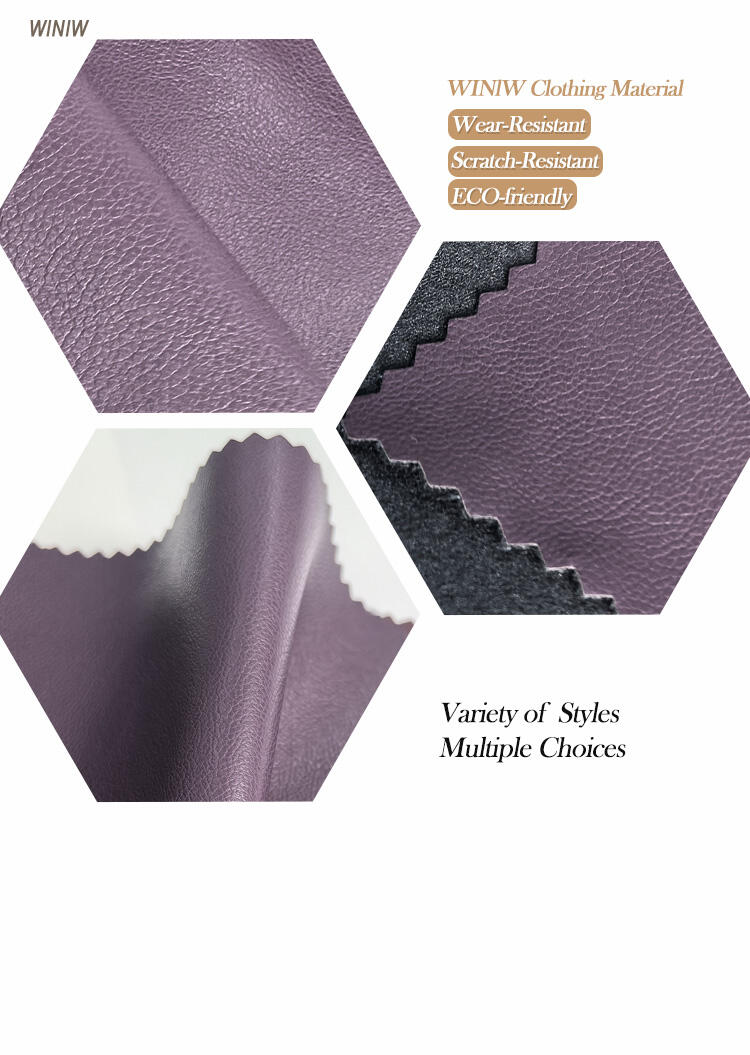 Material Microfibra PU Cuero Marca WINIW Empresa Fábrica Mayorista de charol FabricantesAncho 54
