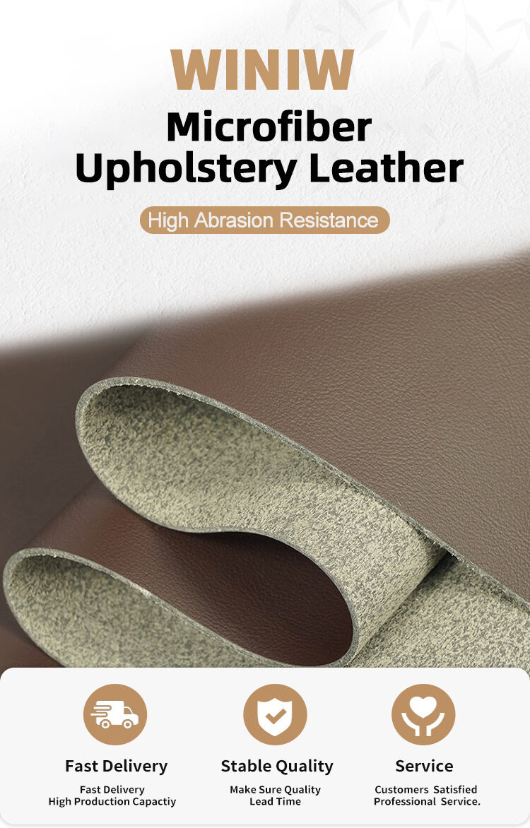 MaterialWaterproof Faux LeathermanMicrofiber Leather Composition 55 Nylon + 45% Polyurethane Brand Name WINIW Company Factory Wholesale Leatherette Fabric ManufacturersThickness 0