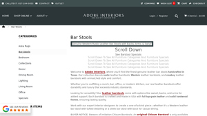 Adobe Interiors - Top Grain Leather Bar Stools