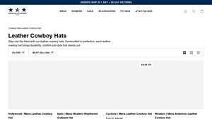 American Hat Makers - Hollywood | Mens Leather Cowboy Hat