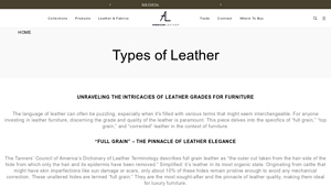 American Leather - Types of Leather