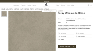 American Leather - Toray Ultrasuede Stone
