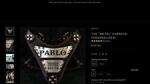 Bestia - Personalized Big Dog Leather Harness