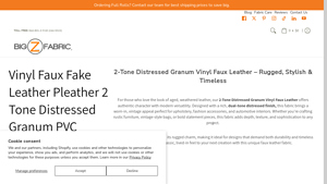 Big Z Fabric - 2-Tone Distressed Granum Vinyl Faux Leather