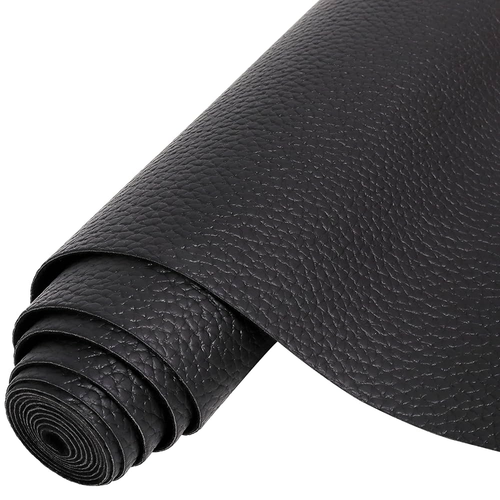 An application scenario or product detail of black faux leather fabric - Image 2