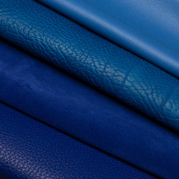 An application scenario or product detail of blue leather fabric - Image 8