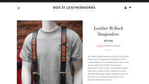 Box31 Leather - Leather H-Back Suspenders