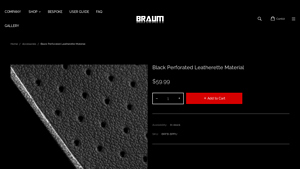 BRAUM - Black Perforated Leatherette Material