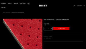 BRAUM - Red Perforated Leatherette Material