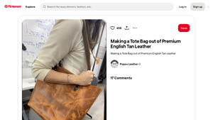 Pinterest - Premium Leather Tote Bag