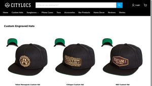 CityLocs - Engraved Lifestyle Leather Patch Hats