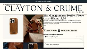 Clayton & Crume - The Monogram Leather Phone Case