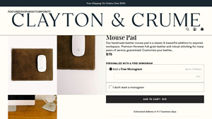 Clayton & Crume - Leather Mousepad