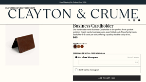Clayton & Crume - Leather Business Card Holder