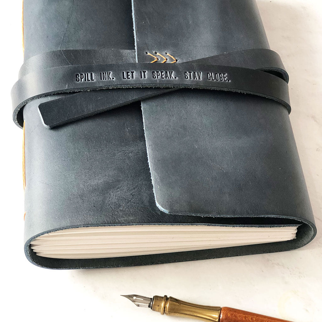 An application scenario or product detail of custom embossed leather journal - Image 9