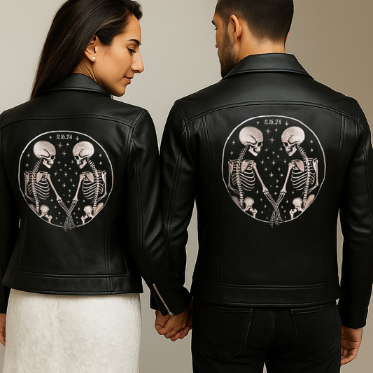An application scenario or product detail of custom embroidered leather jackets - Image 3