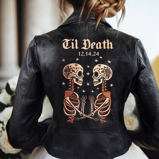 An application scenario or product detail of custom embroidered leather jackets - Image 8
