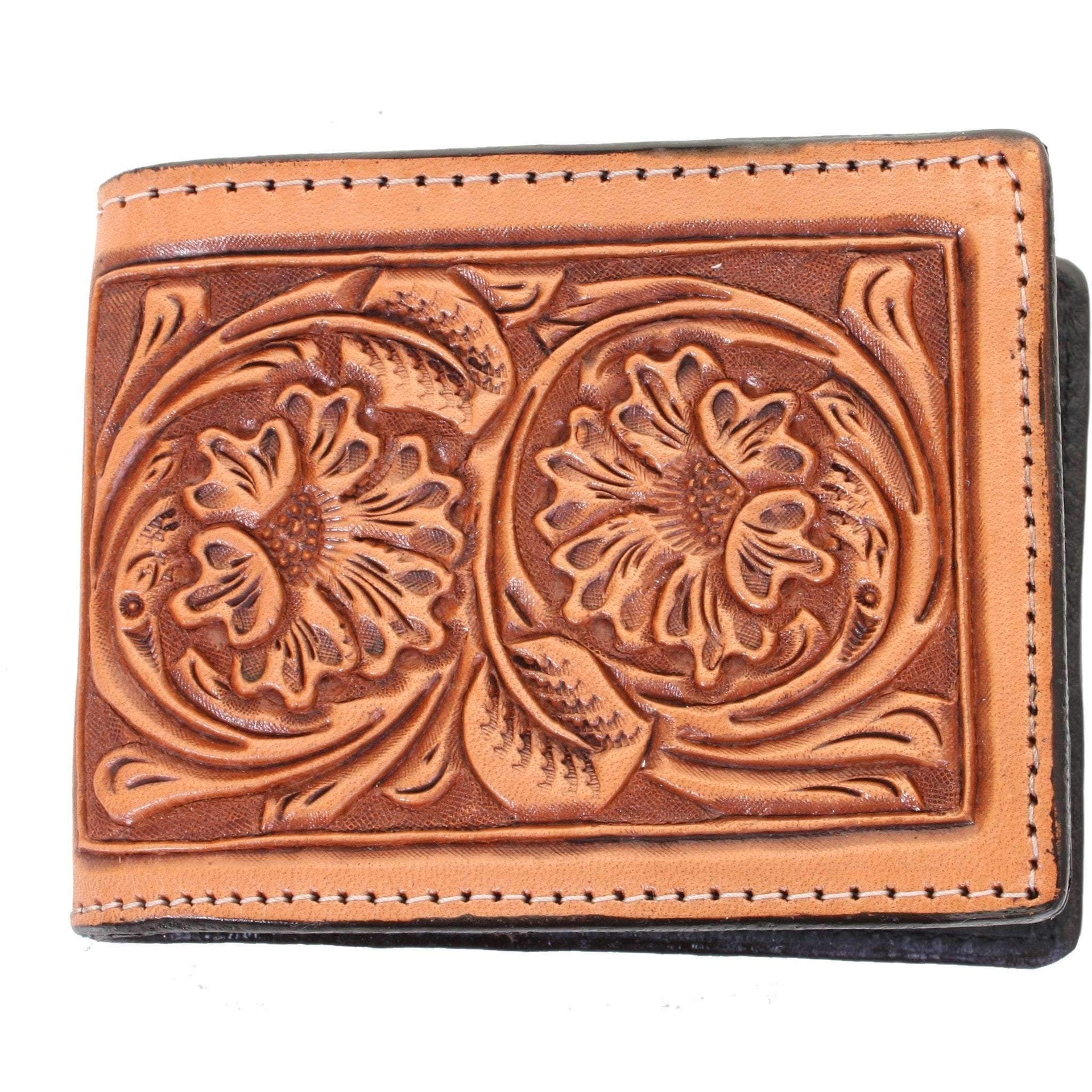 An application scenario or product detail of custom hand tooled leather wallets - Image 4