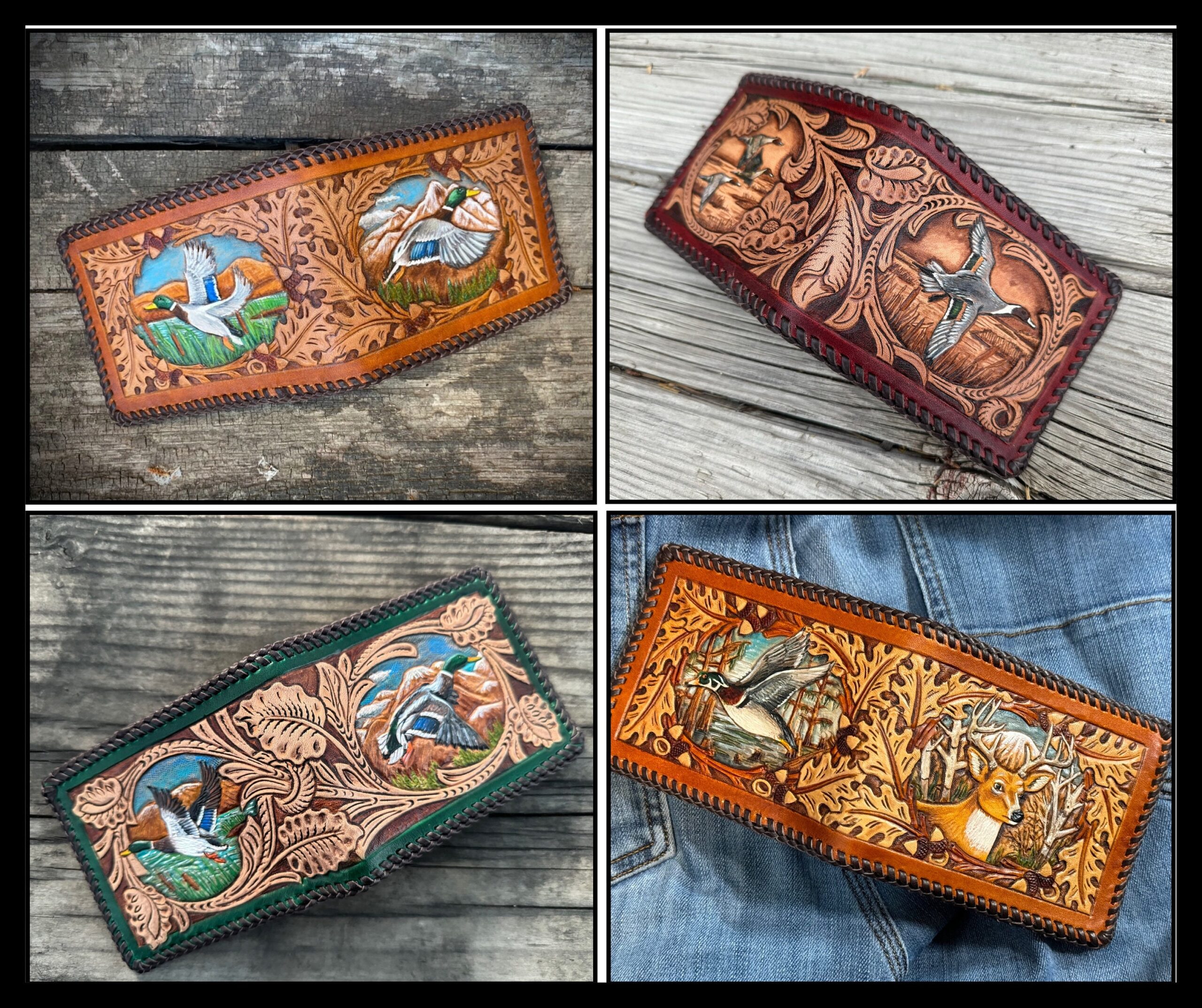 An application scenario or product detail of custom hand tooled leather wallets - Image 6
