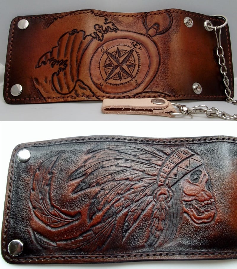 An application scenario or product detail of custom hand tooled leather wallets - Image 10