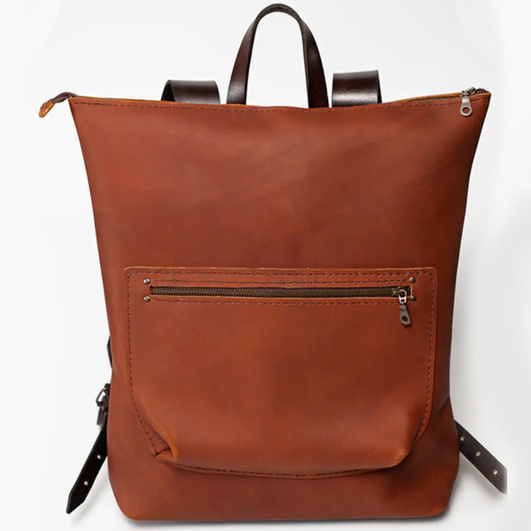 An application scenario or product detail of custom leather backpack - Image 11