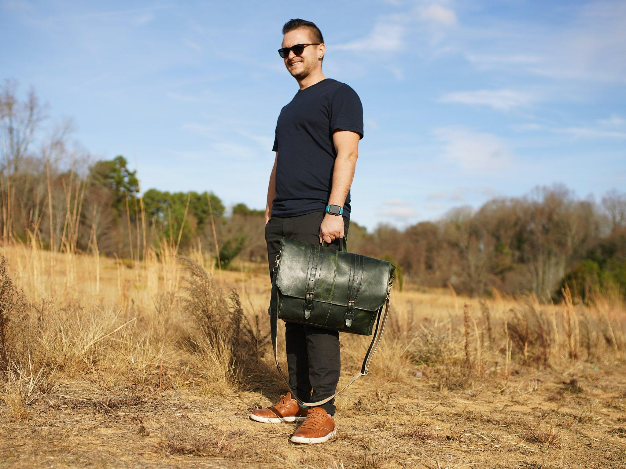 An application scenario or product detail of custom leather bags for men - Image 13