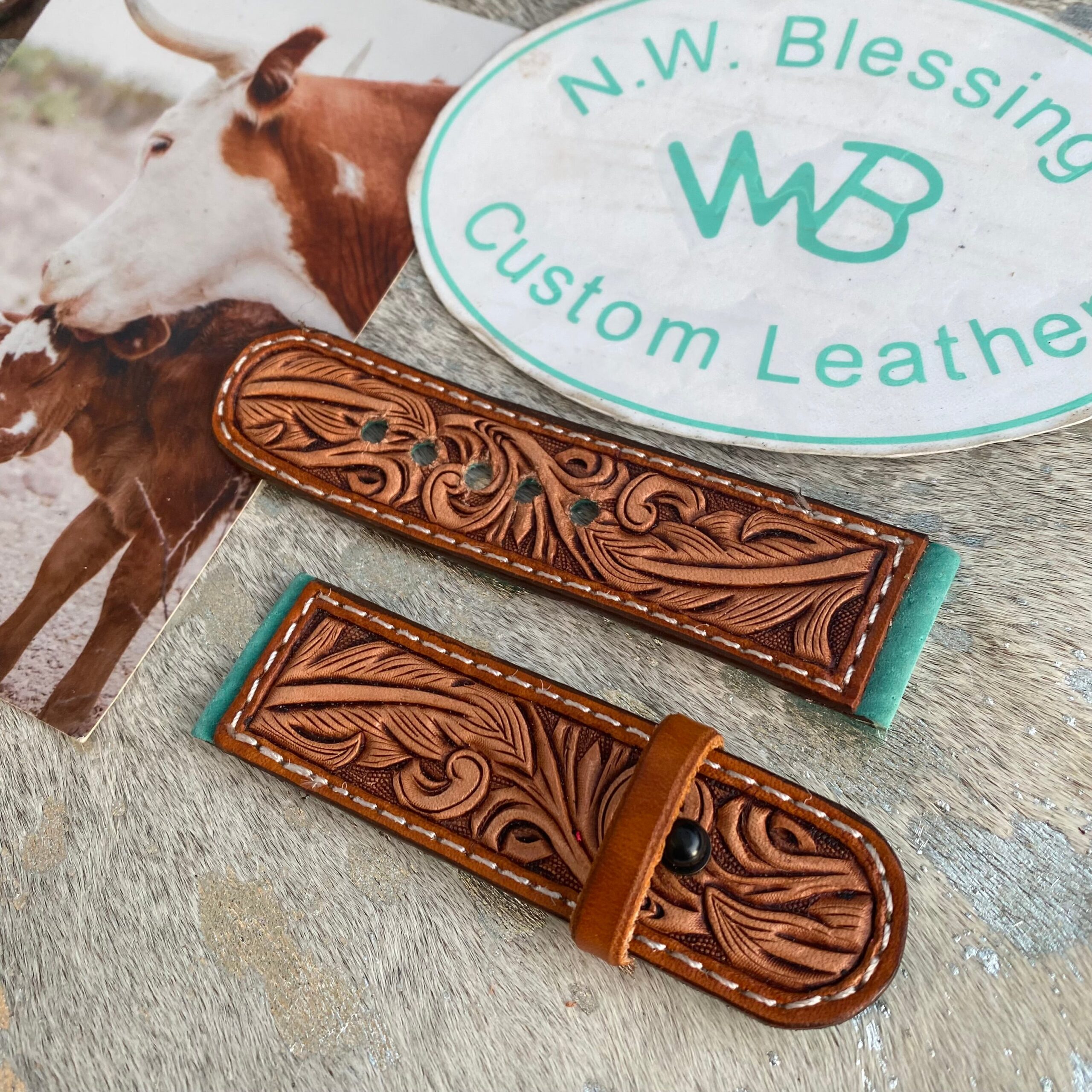 An application scenario or product detail of custom leather bands - Image 4