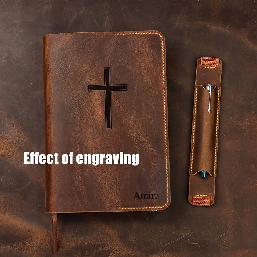 An application scenario or product detail of custom leather bible cover - Image 14