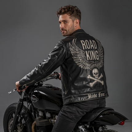 An application scenario or product detail of custom leather biker jackets - Image 11