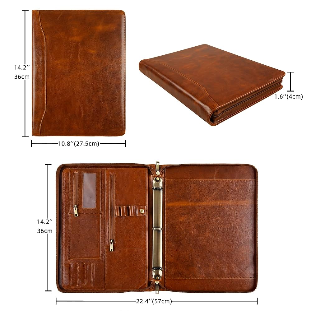 An application scenario or product detail of custom leather binders 3 ring - Image 5