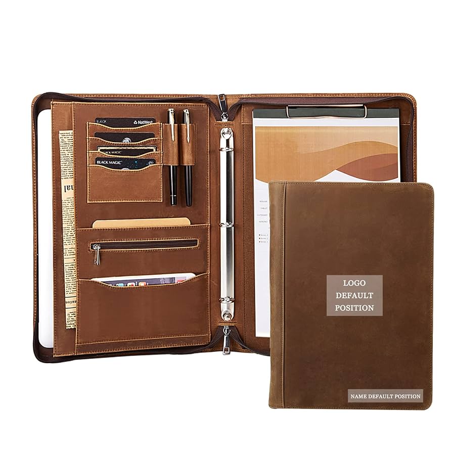 An application scenario or product detail of custom leather binders 3 ring - Image 19