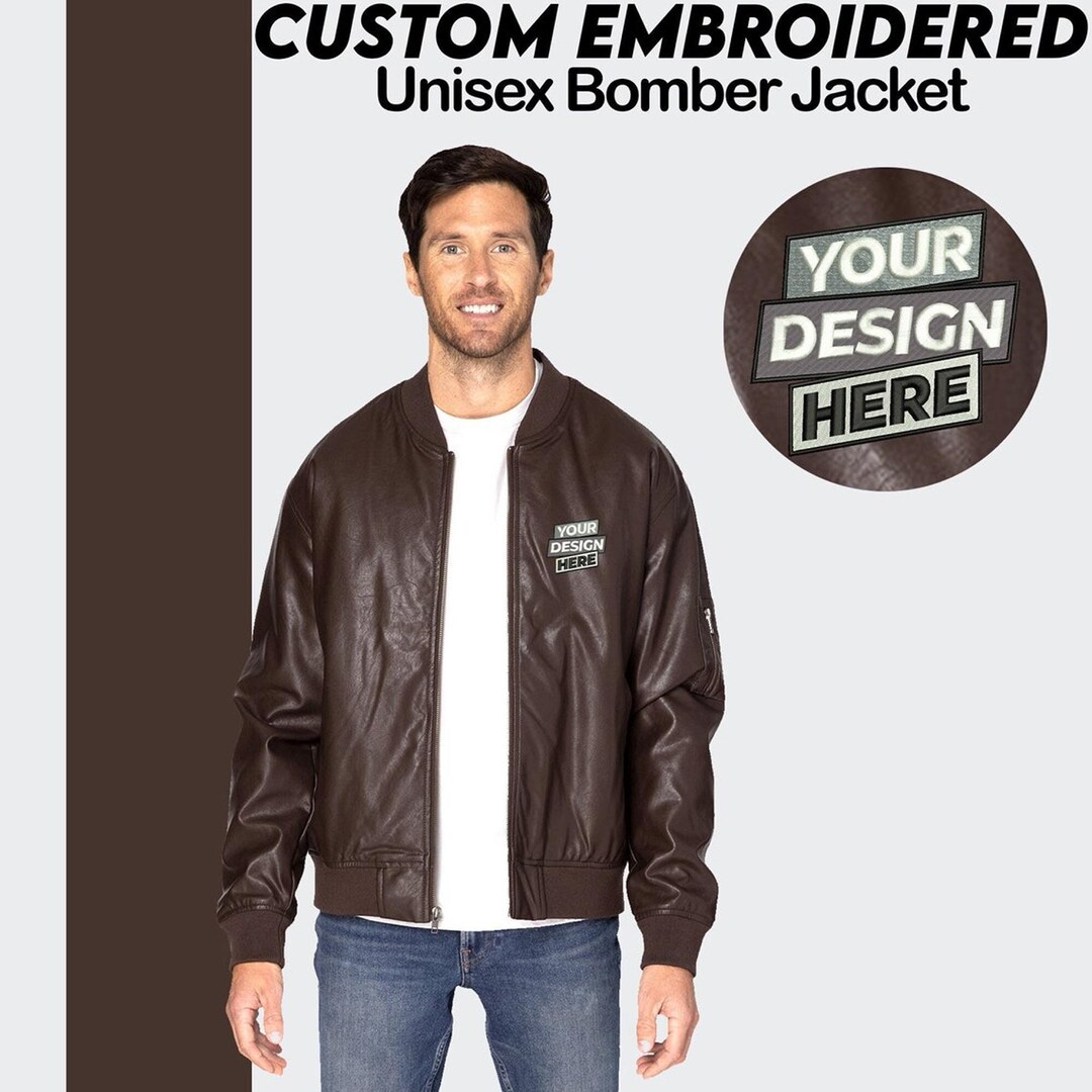 An application scenario or product detail of custom leather bomber jacket - Image 8