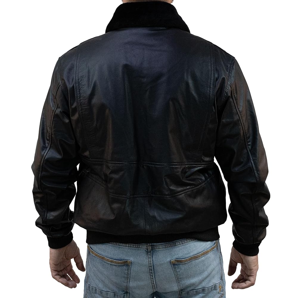 An application scenario or product detail of custom leather bomber jacket - Image 13