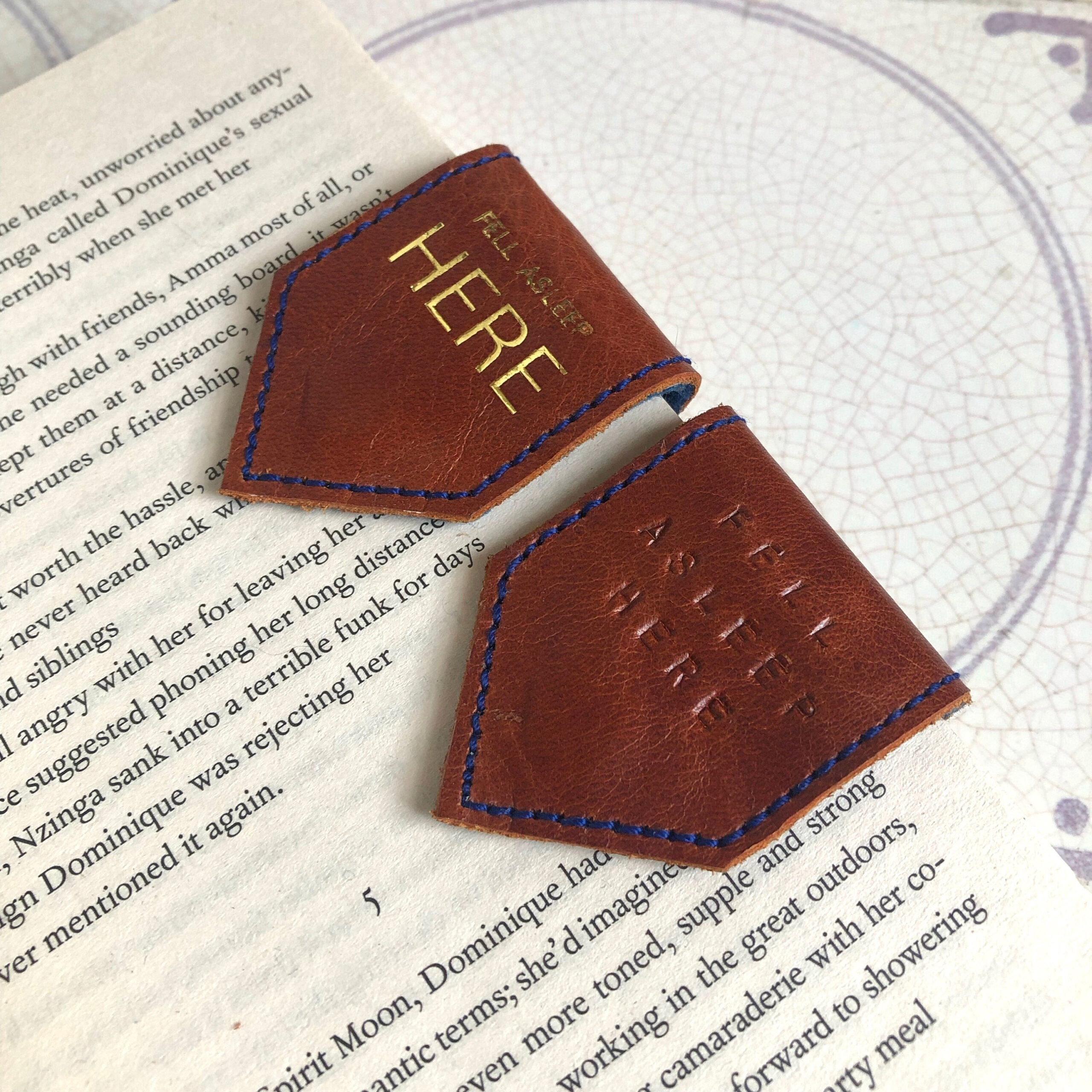 An application scenario or product detail of custom leather bookmarks - Image 1