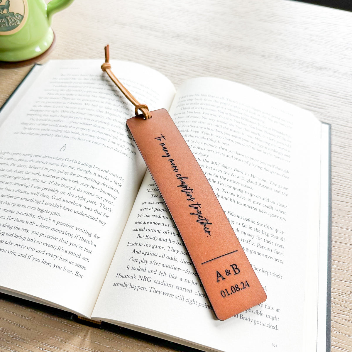 An application scenario or product detail of custom leather bookmarks - Image 5