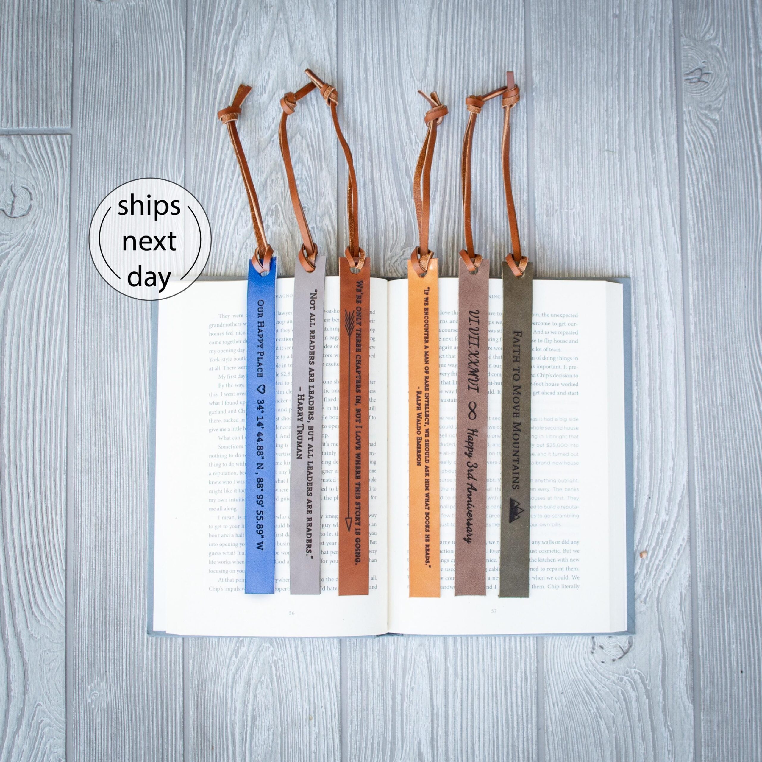 An application scenario or product detail of custom leather bookmarks - Image 13