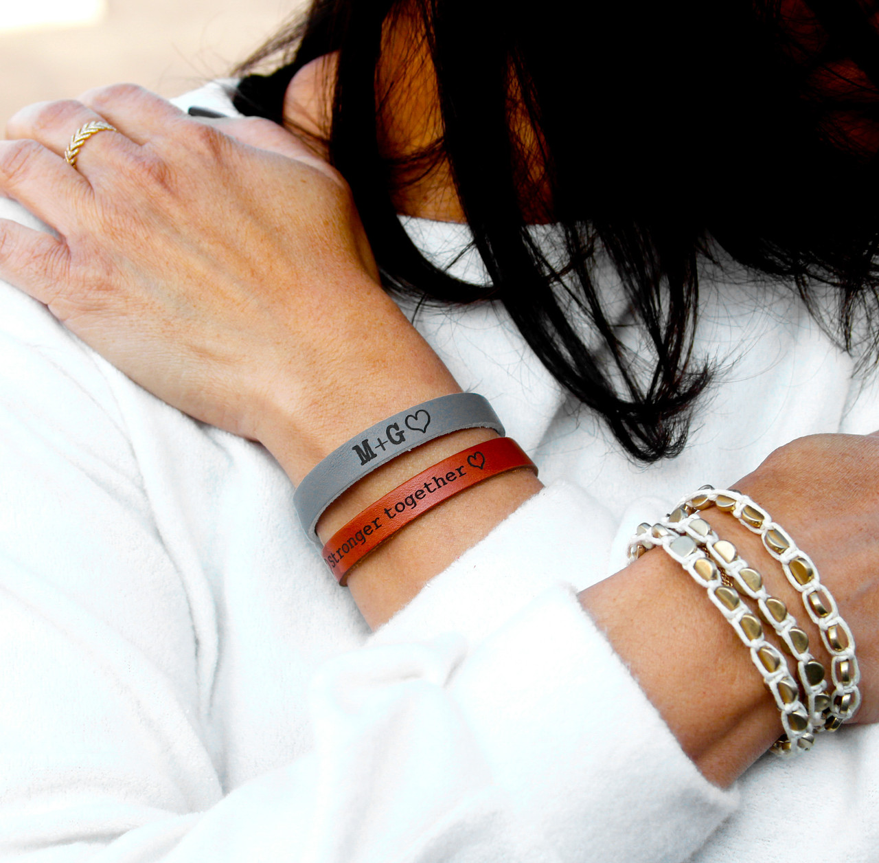 An application scenario or product detail of custom leather bracelets - Image 10