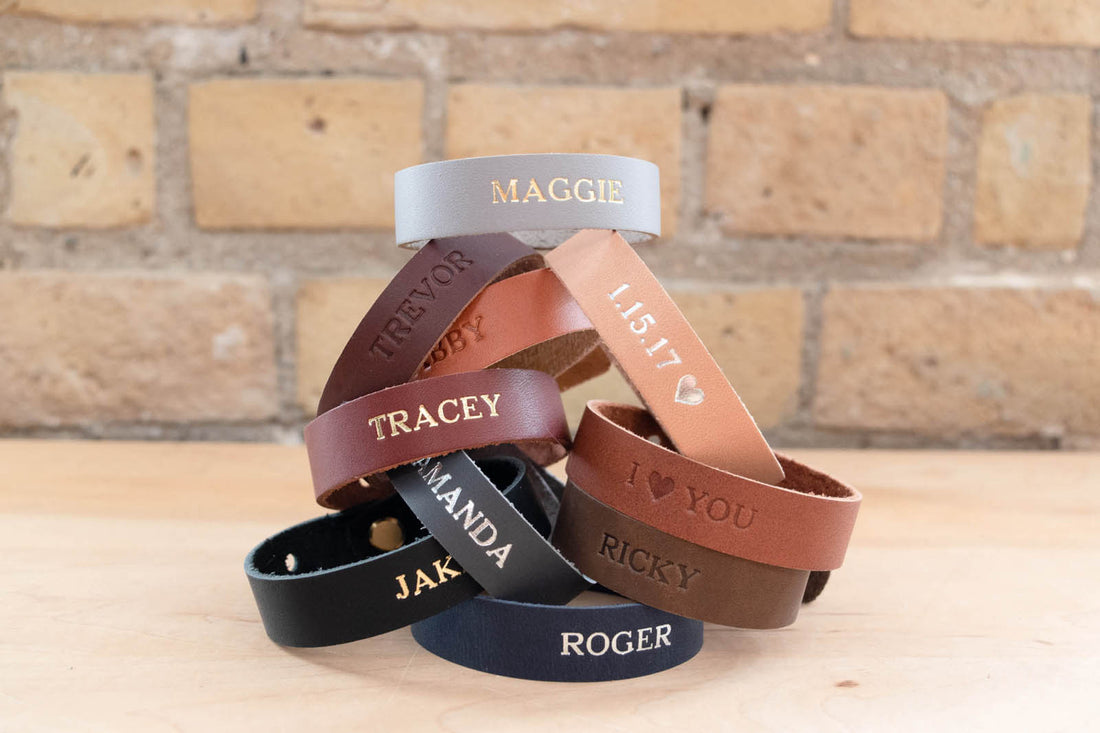 An application scenario or product detail of custom leather bracelets - Image 17