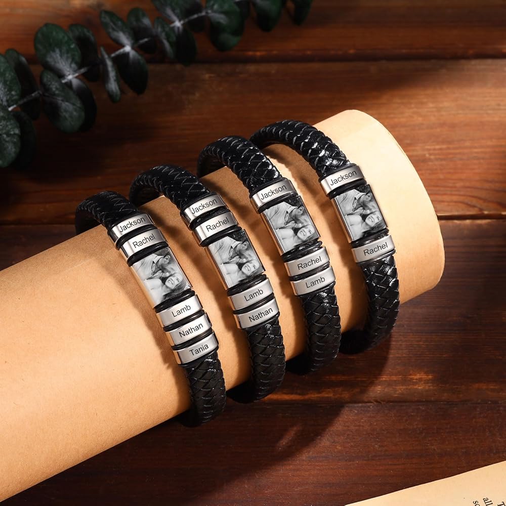 An application scenario or product detail of custom leather bracelets for him - Image 4