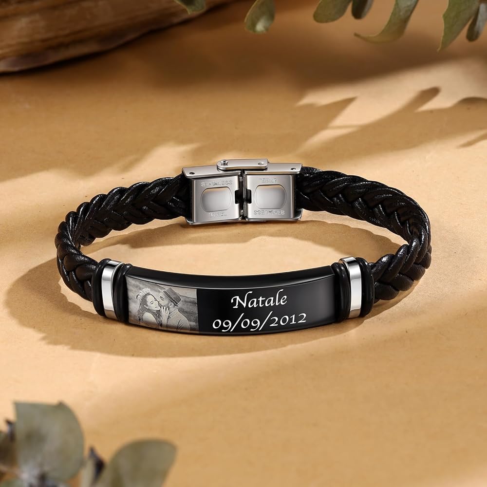 An application scenario or product detail of custom leather bracelets for him - Image 11