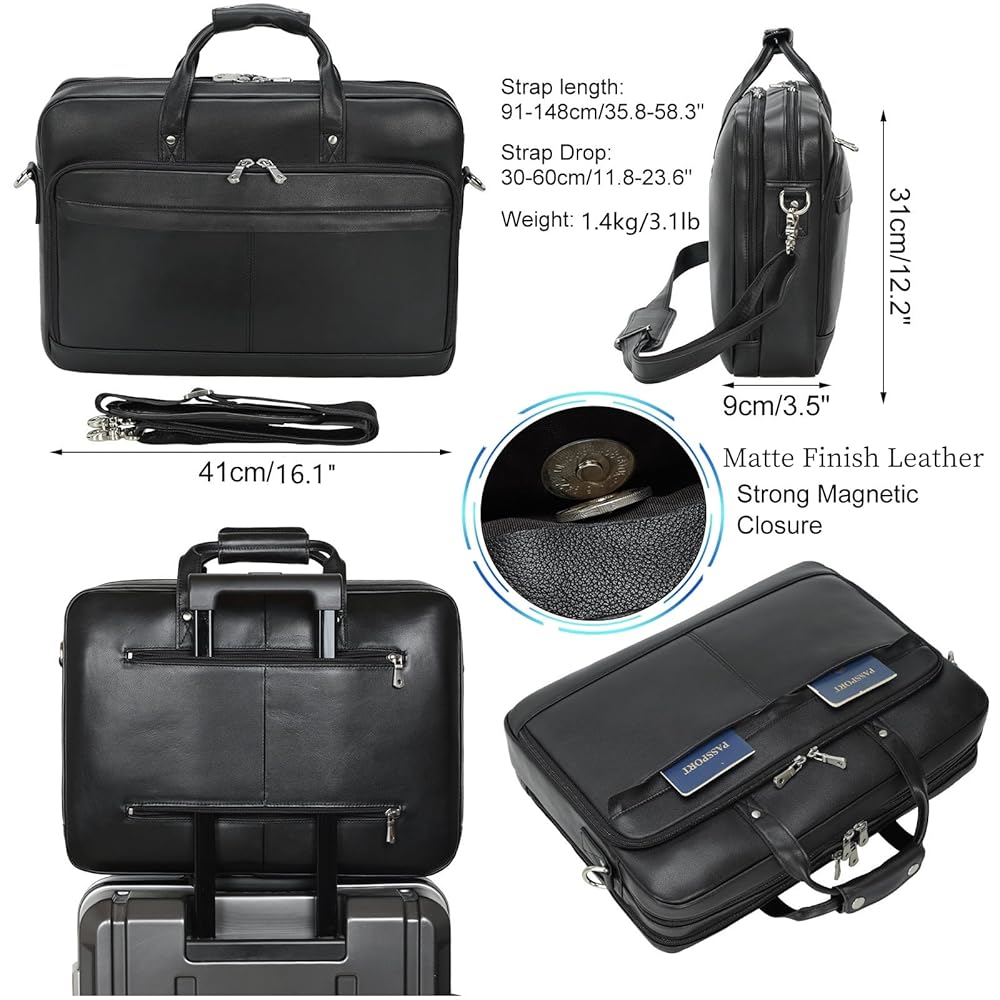 An application scenario or product detail of custom leather briefcase - Image 2